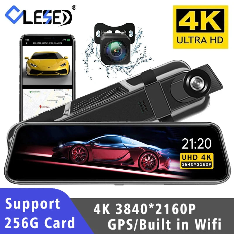 MirrorCam -מצלמת רכב מראה  4K עם GPS ותצוגת IPS