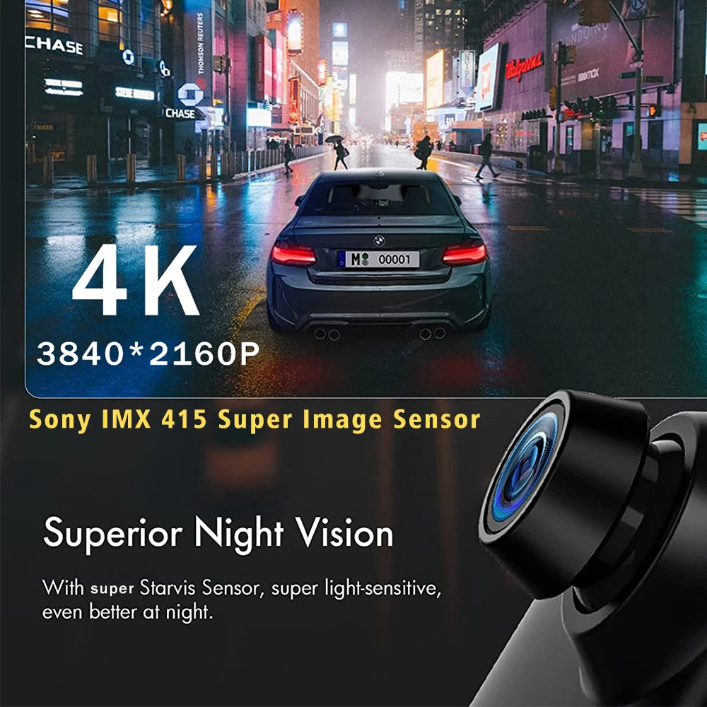MirrorCam -מצלמת רכב מראה  4K עם GPS ותצוגת IPS