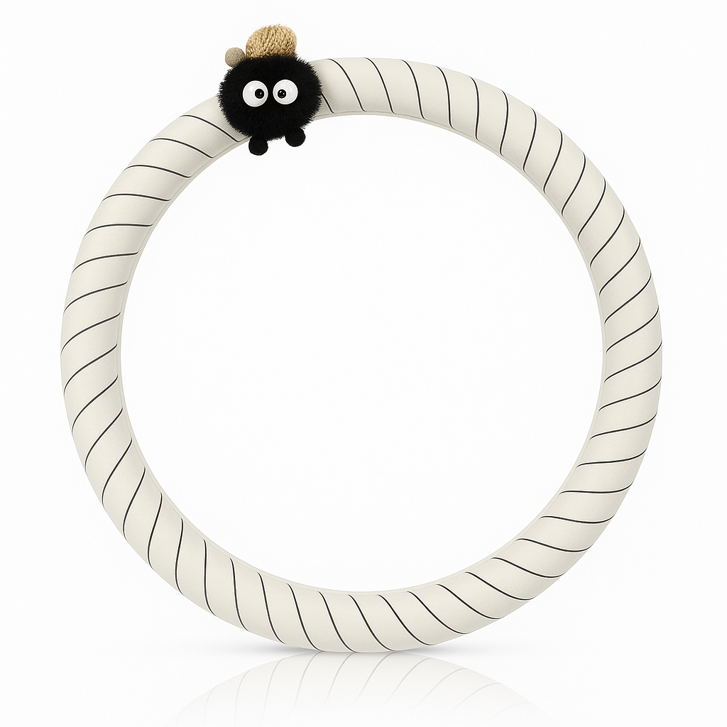 CartoonGrip – כיסוי הגה בד נשי עם עיצוב קרטוני מתוק